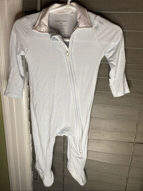 Angel Dear Pale Blue Footed One-Piece Bamboo Zipper Pajama 3-6 months